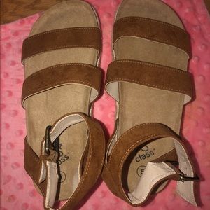 Brown platform sandals